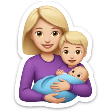 mom emoji, holding a baby sticker
