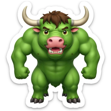 Big green bull full body  sticker