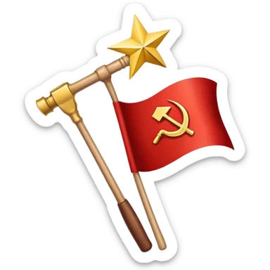 Create a flag for communist country inspired from Soviet Union and china and North Korean party flag with red colour and gold  sticker