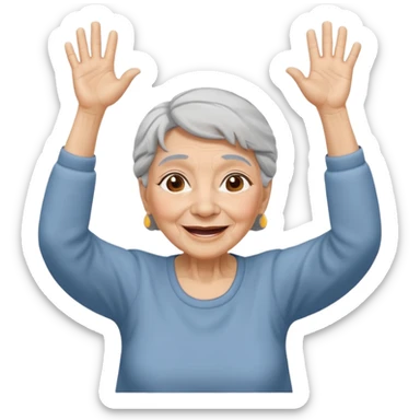 Old lady hands up raise the roof dancing  like she doesn’t care  sticker