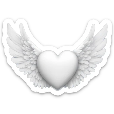 white heart with angel wings sticker