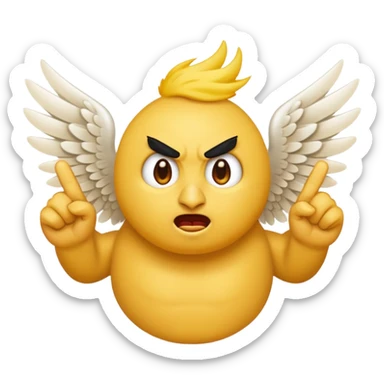 Make the angry emoji flicking off wings sticker