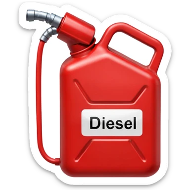simple red gasoline canister plain pouring drops of diesel sticker