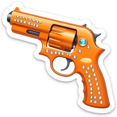 orange gun with rhinestones sticker