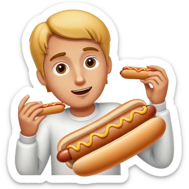 Eating five hotdogs sticker