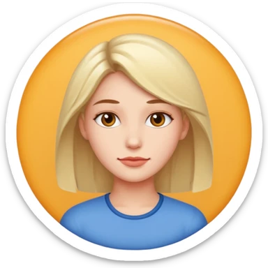 un joli personnage de face dans un rond  sticker