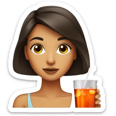 brunette girl drinks aperol sticker