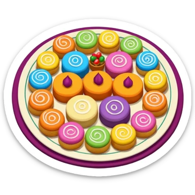 Indian sweets for Diwali, colorful, joyful, festive sticker