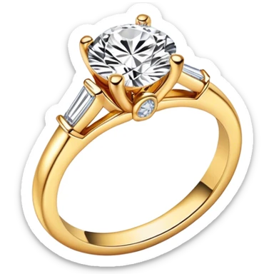 Gold engagement ring sticker