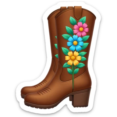 boots with flowers inside sticker