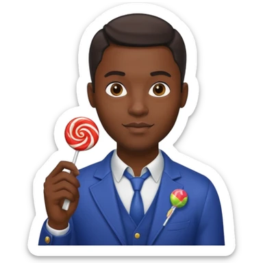 Sexy black man hold a bottle and a lollipop sticker