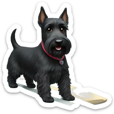 Scottish terrier surfing  sticker