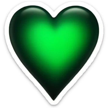 Half black and Green heart sticker