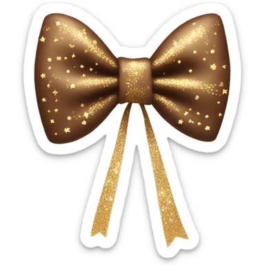A brown bow with sparkles  sticker