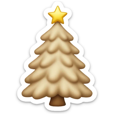 Beige christmas tree sticker