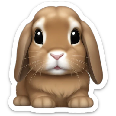 brown mini lop rabbit sticker