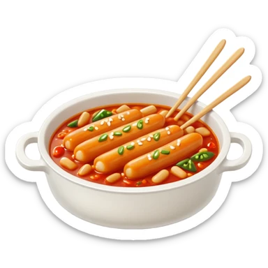 Tteokbokki, Korean food, rice cake sticker