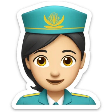 Kazakh asian flight attendant  sticker