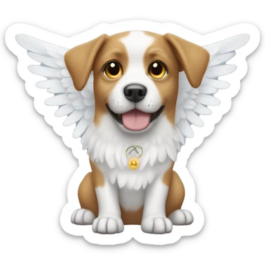 dog with angel wings sticker