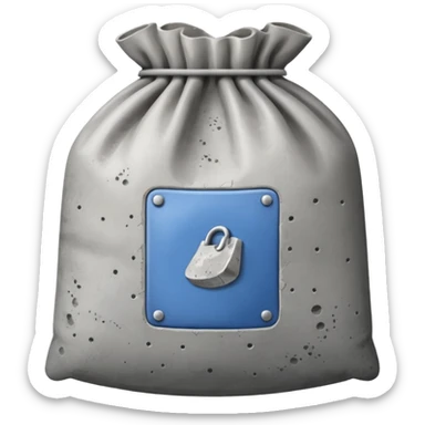 bag of concrete mix sticker