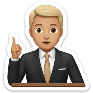  a man gives a speech  sticker