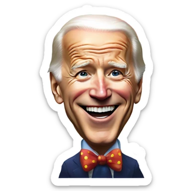 Biden having fun at a clown party sticker