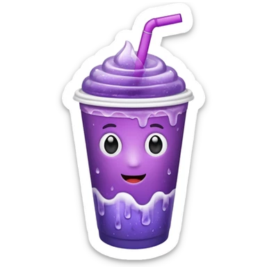 White paper cup filled with purple iced soda sticker