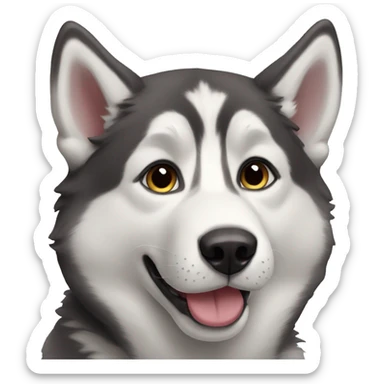husky kisses sticker
