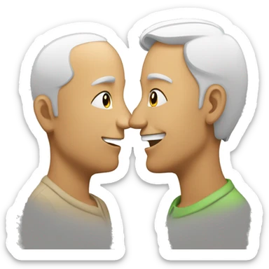 deux personnes qui se font la bise sticker