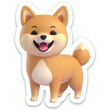 shiba inu standing, laughing sticker