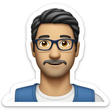 white-40-year-old-man-with-black-hair-parted-in-the-middle-blue-glasses-no-beard-no-moustache sticker