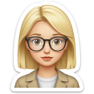 blonde girl with glasses portrait sticker