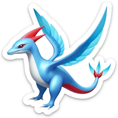 Shiny Latias-Salamence-Fakémon-hybrid-creature (full body)  sticker