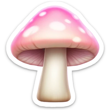 Light pastel pink mushroom with sparkles sticker