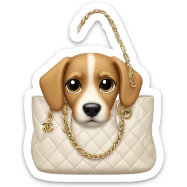 dog in a chanel bag sticker