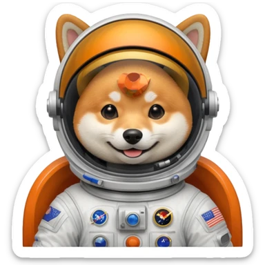 shiba dog astronaut sticker