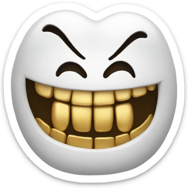 gold tooth smiley sticker