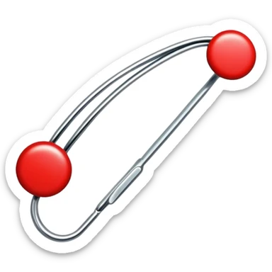 a bright red hairpin hair clip sticker