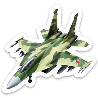 SU-35 Jet - Sukhoi (Model Year: 2020) (Iconic colour: Camouflage green) sticker
