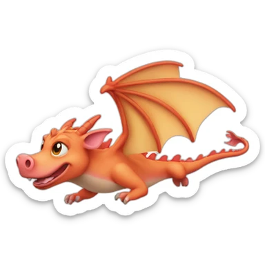 flying dragon with pig nose sticker