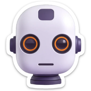 Cute robot assistant head, nice sticker