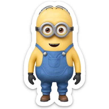 A yellow minion showing his butt sticker