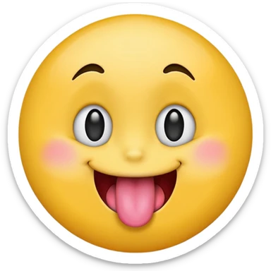 original emoji look yellow circle with winkey face tongue out  sticker
