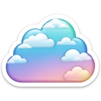 Shiny glossy aesthetic Pastel clouds  sticker