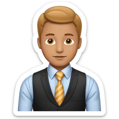 man in vest, striped tie sticker