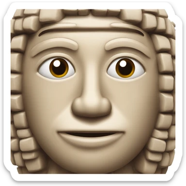 escultura de ceramica de la cultura inca con cara feliz sticker