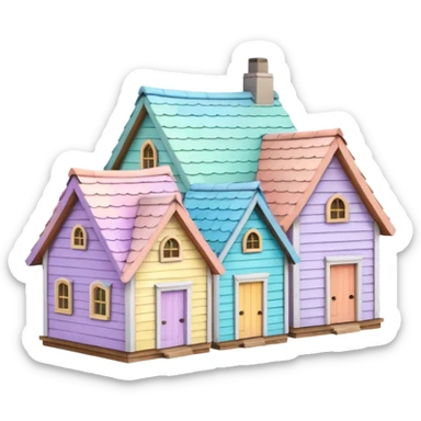 Pastel Roof Cottages sticker