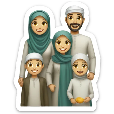 Happy Muslims family sticker