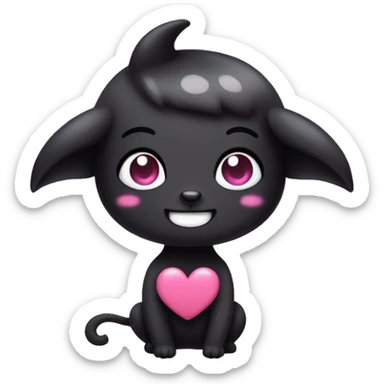 kuromi with heart eyes sticker