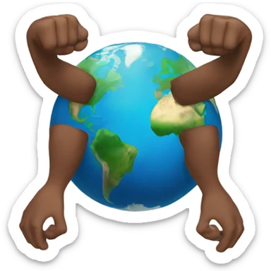 Earth with arms and legs sticker